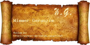 Wimmer Geraszim névjegykártya